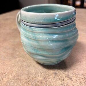 Mug teal/green/blue by Mindy Chaffin of the Sitka Center PNW unique handmade
